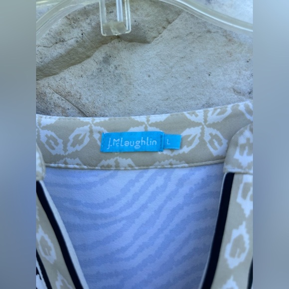 J. Mclaughlin Lola Dress Size L Neutral Animal Print 3/4 Sleeve Catalina Cloth - Picture 2 of 6